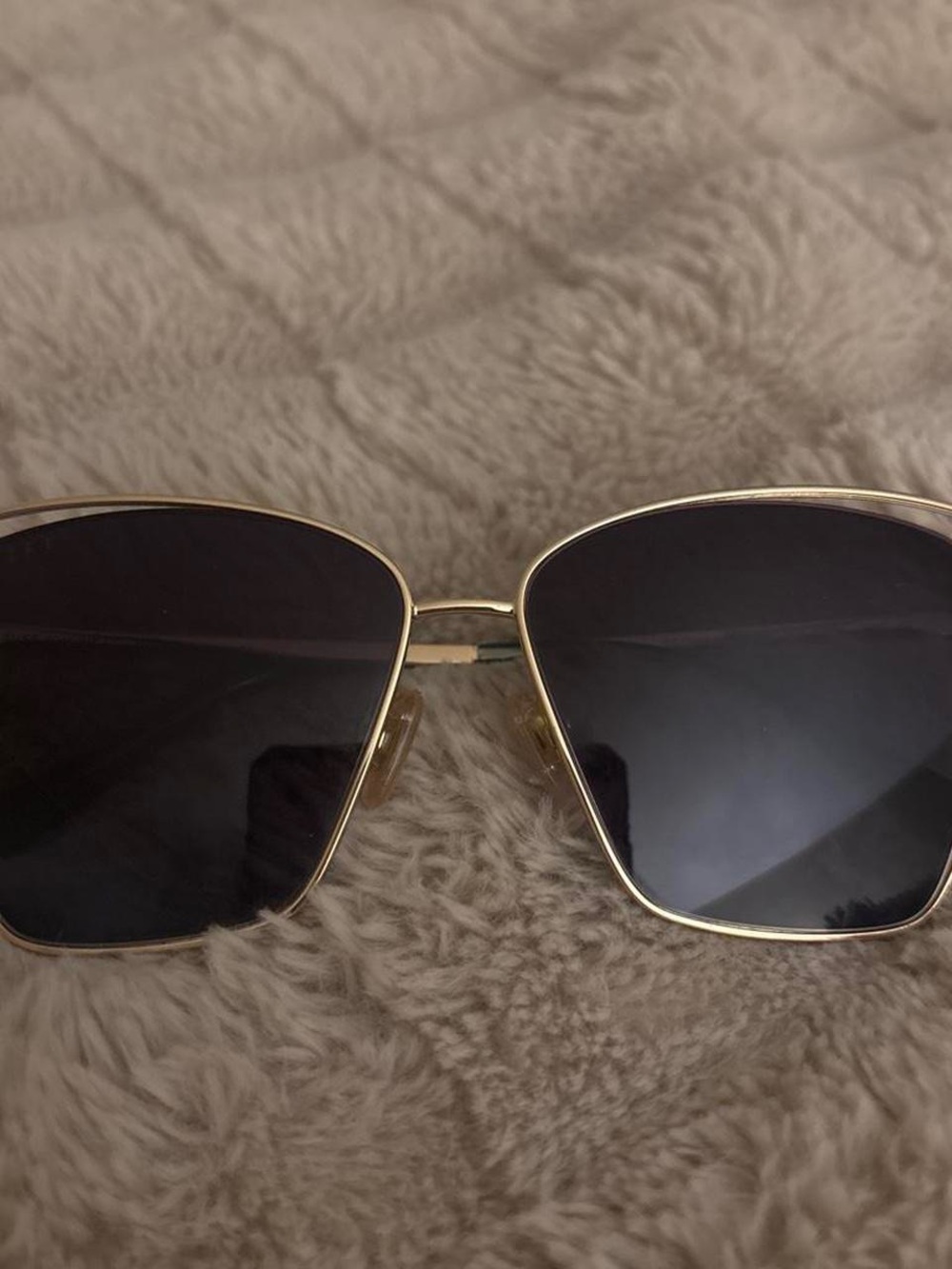 Gold Metal Frame Women's Sunglasses with Black Lenses